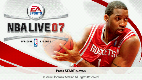 NBA Live 07 title screen for PSP
